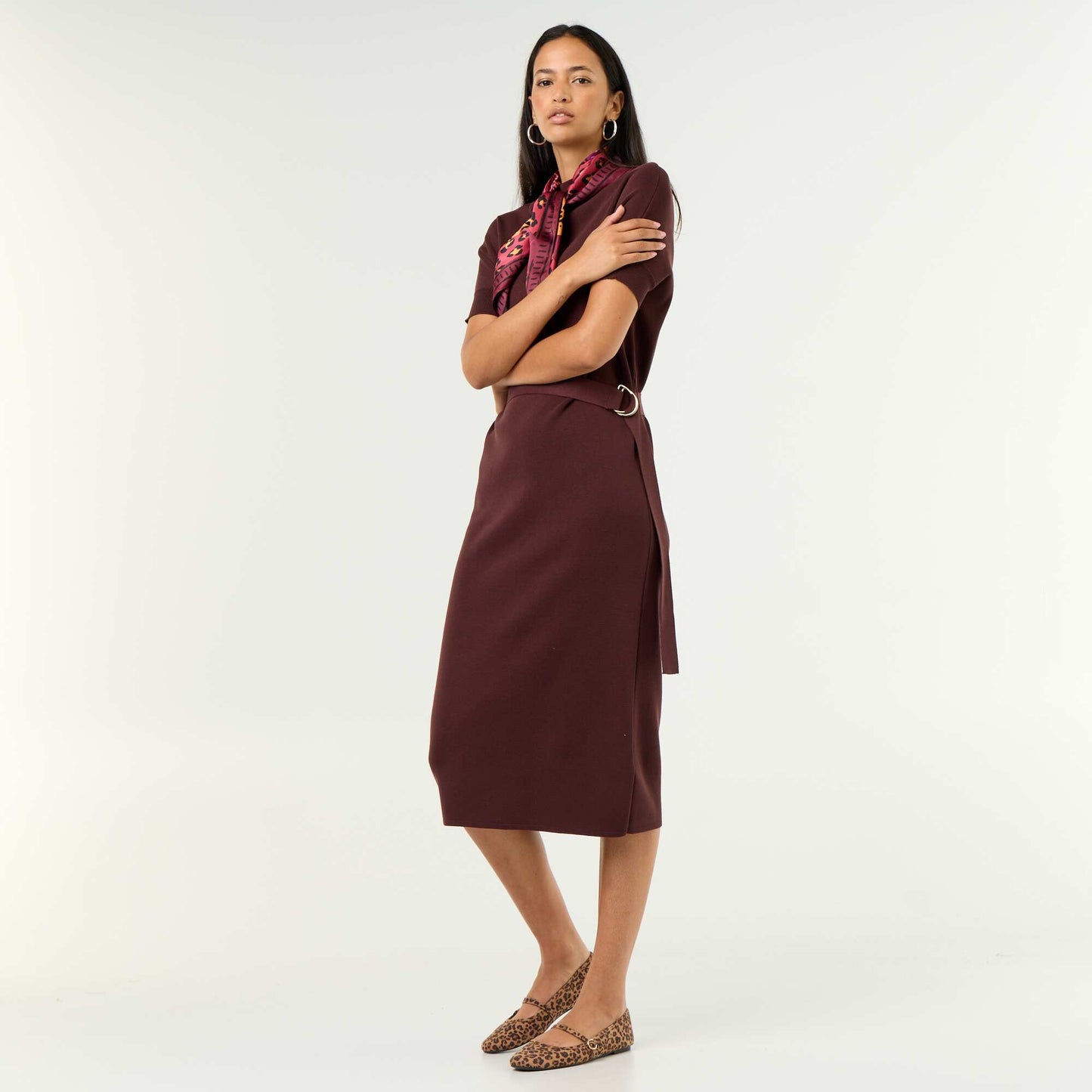 Heavy knit dress PURPLE
