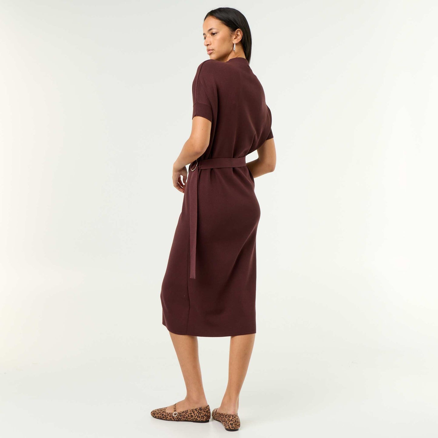 Heavy knit dress PURPLE