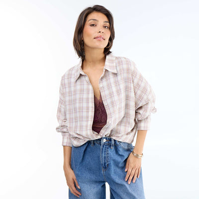 Plaid Shirt BEIGE