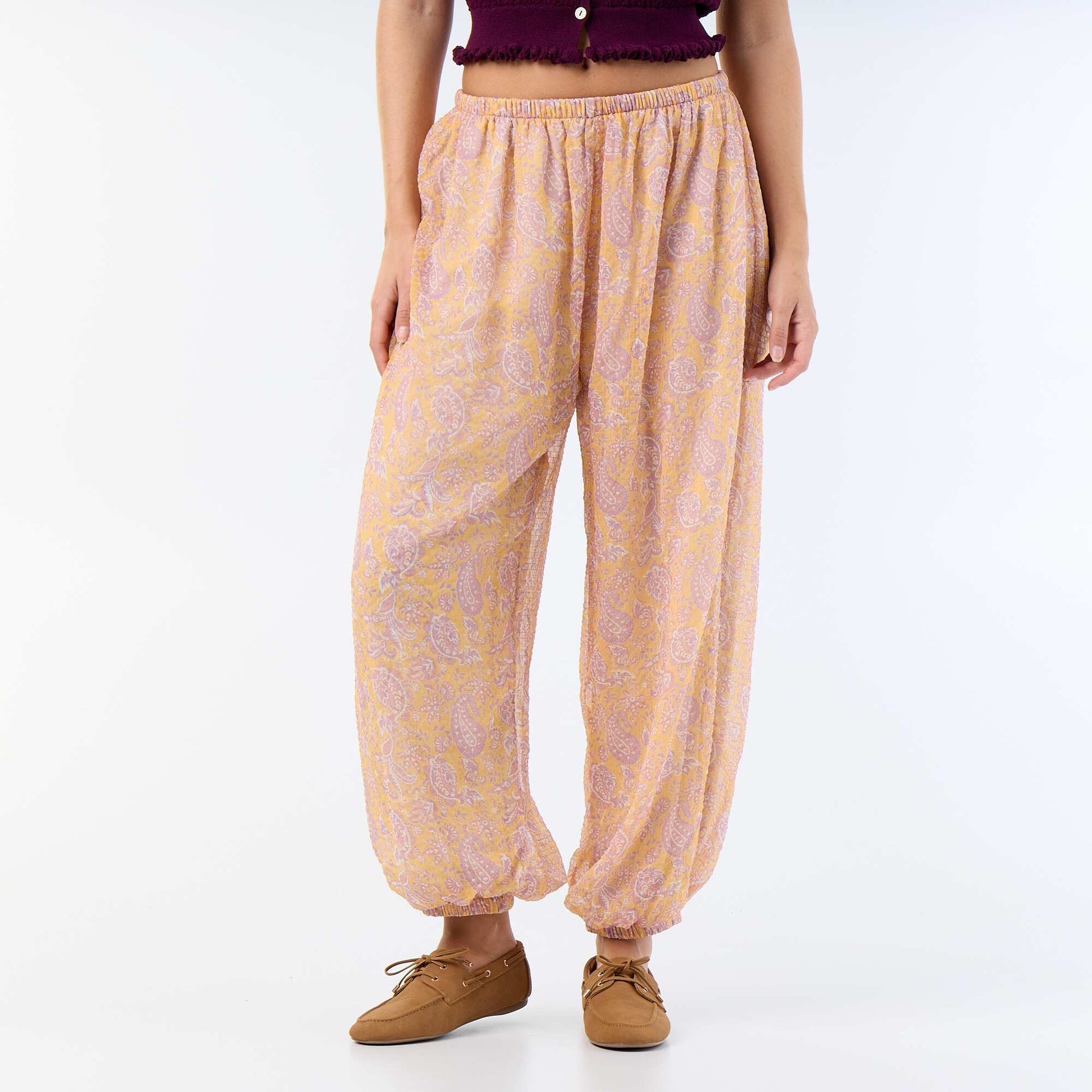 Lightweight balloon-fit trousers ORANGE