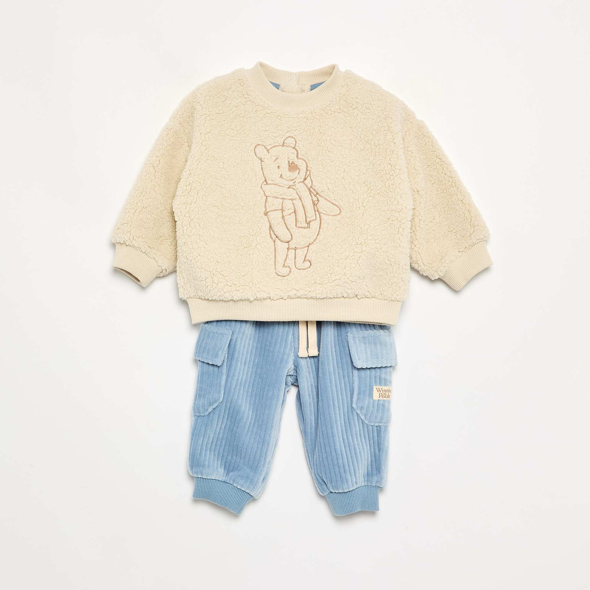 'Disney' Multi-Pocket Sweatshirt & Pants Set - 2-Piece WHITE
