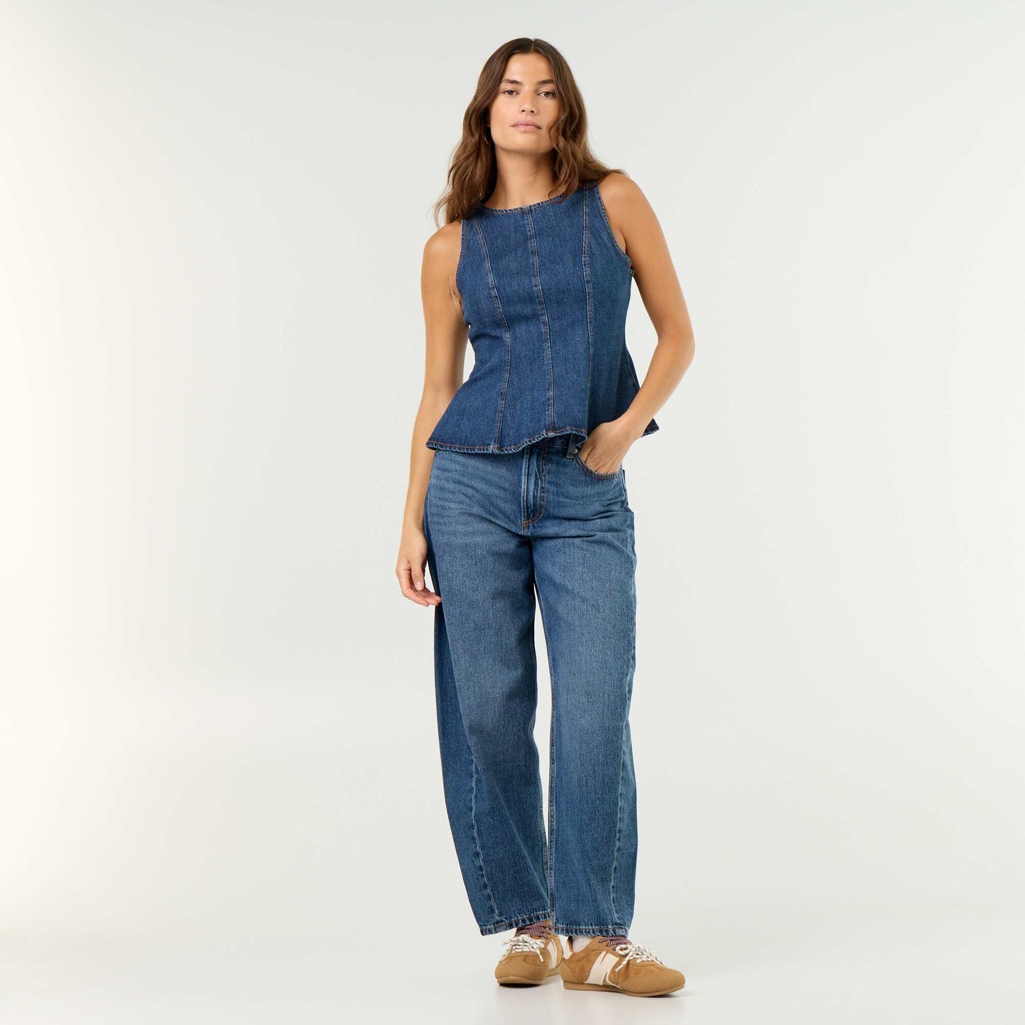 Sleeveless Denim Blouse BLUE