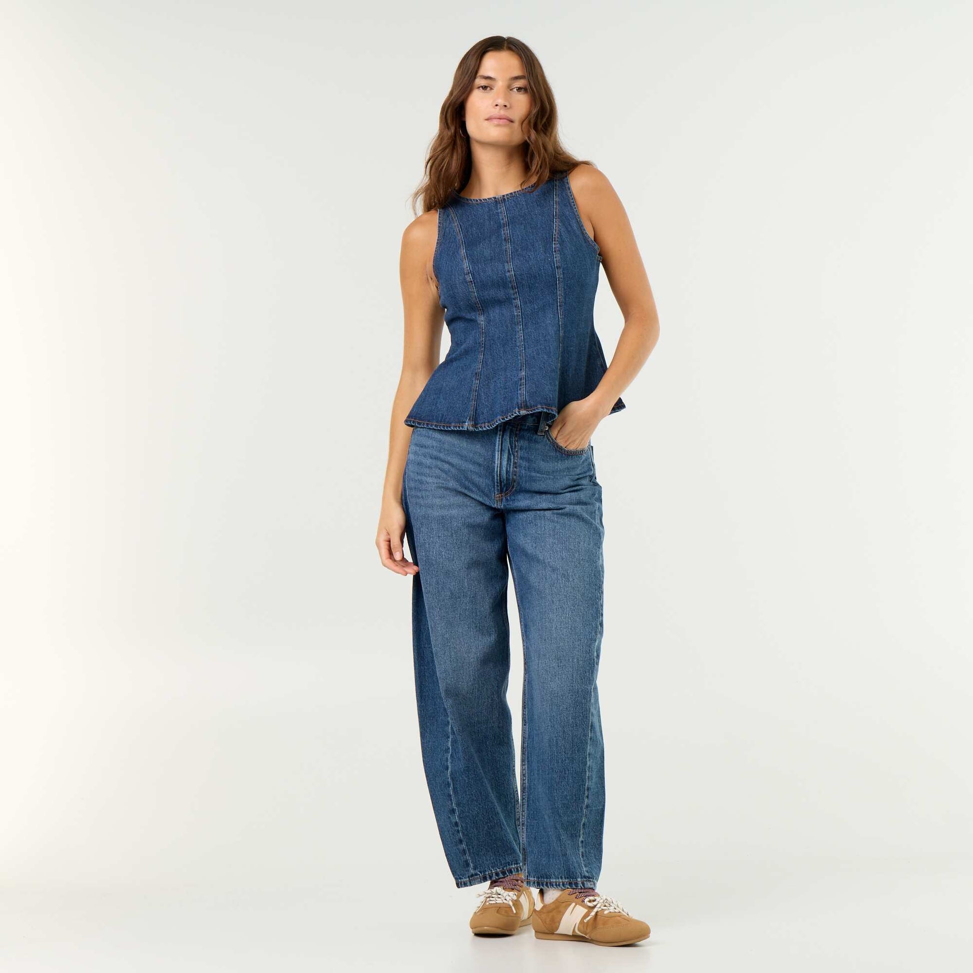 Sleeveless Denim Blouse BLUE