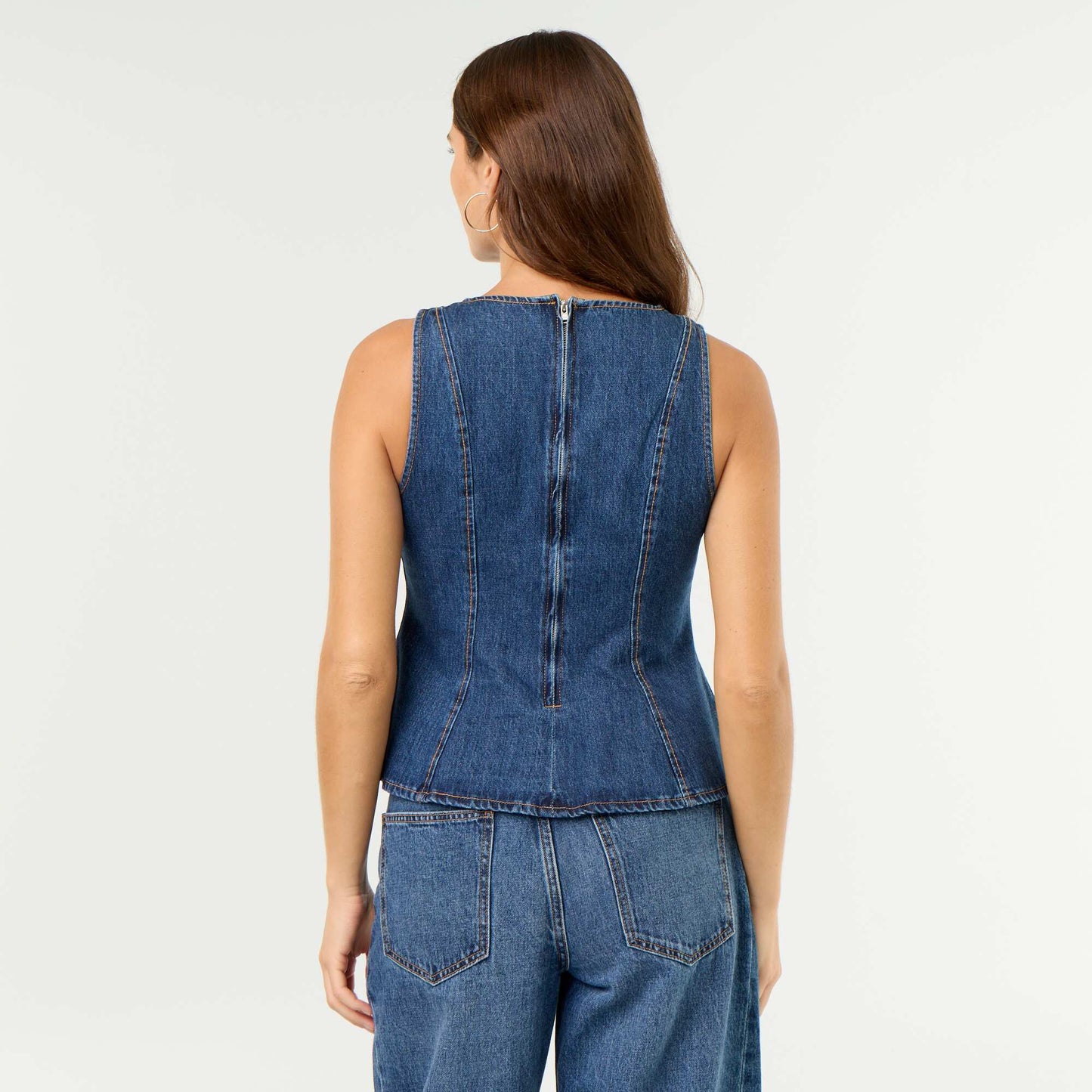 Sleeveless Denim Blouse BLUE