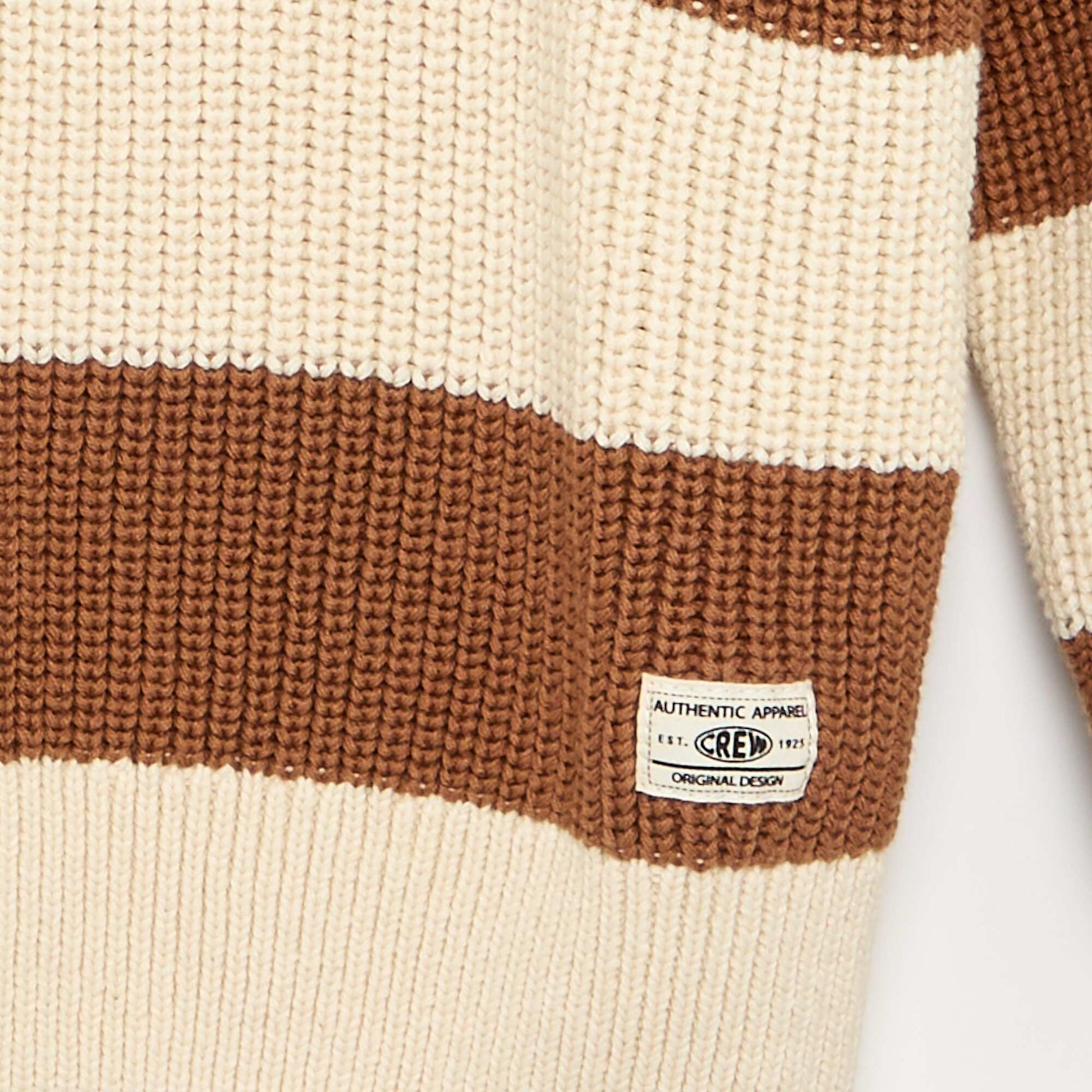 Striped long-sleeved sweater BROWN