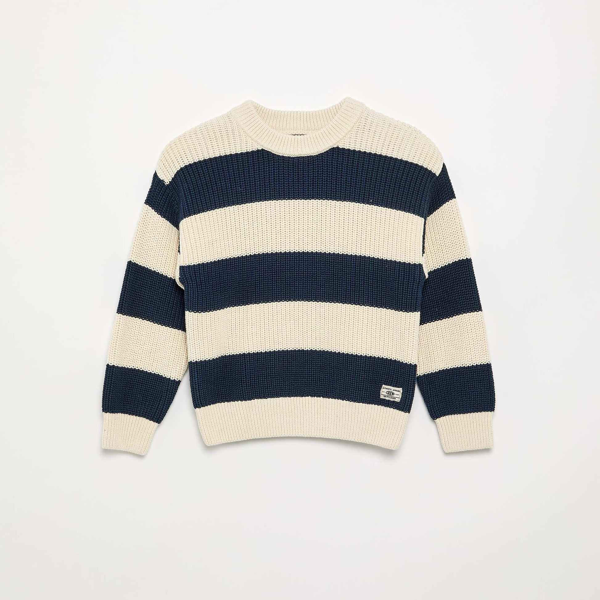 Striped long-sleeved sweater BLUE