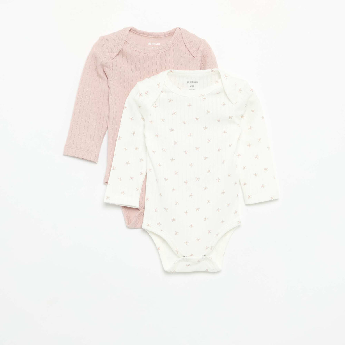 Pack of 2 long-sleeved bodysuits BEIGE