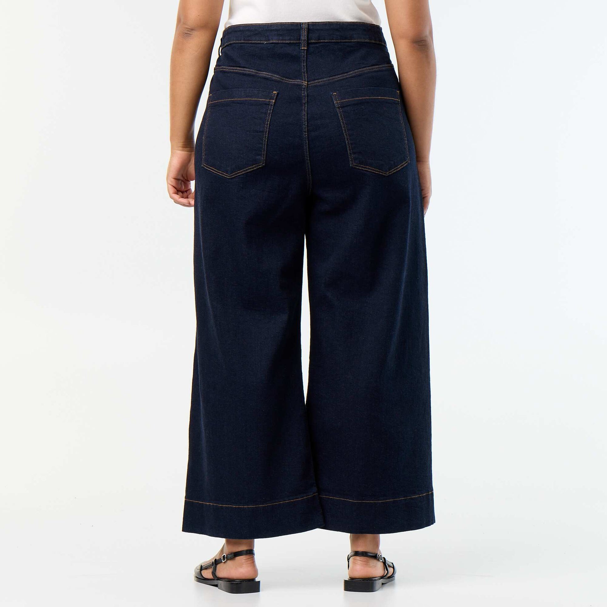 Wide-leg jeans with patch pockets BLUE