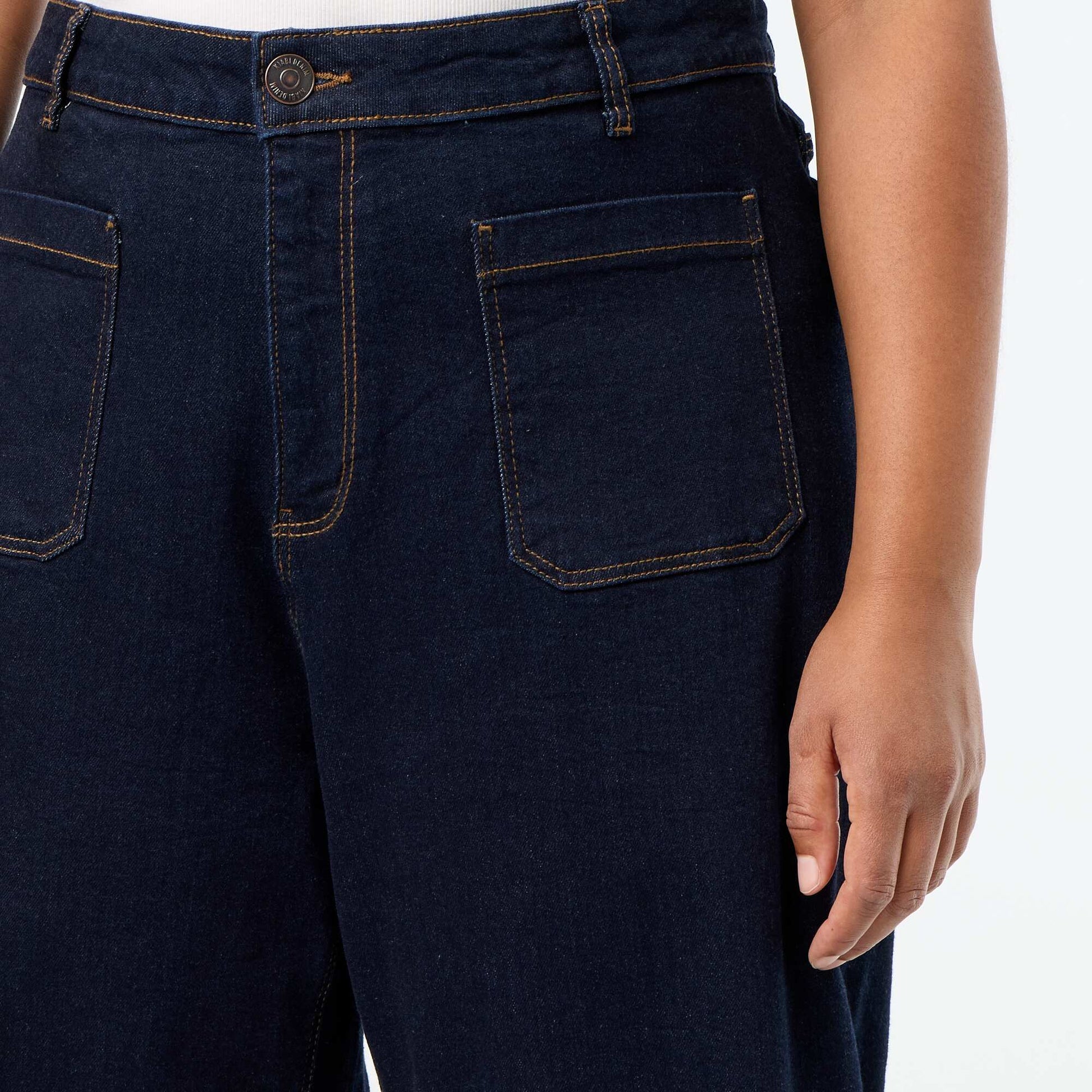 Wide-leg jeans with patch pockets BLUE