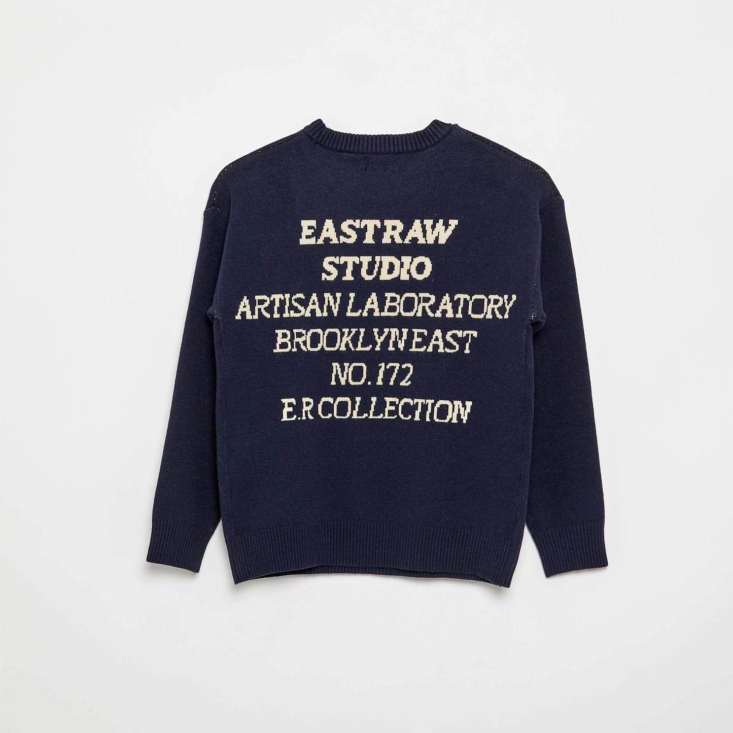 Printed Long-Sleeve Sweater BLUE