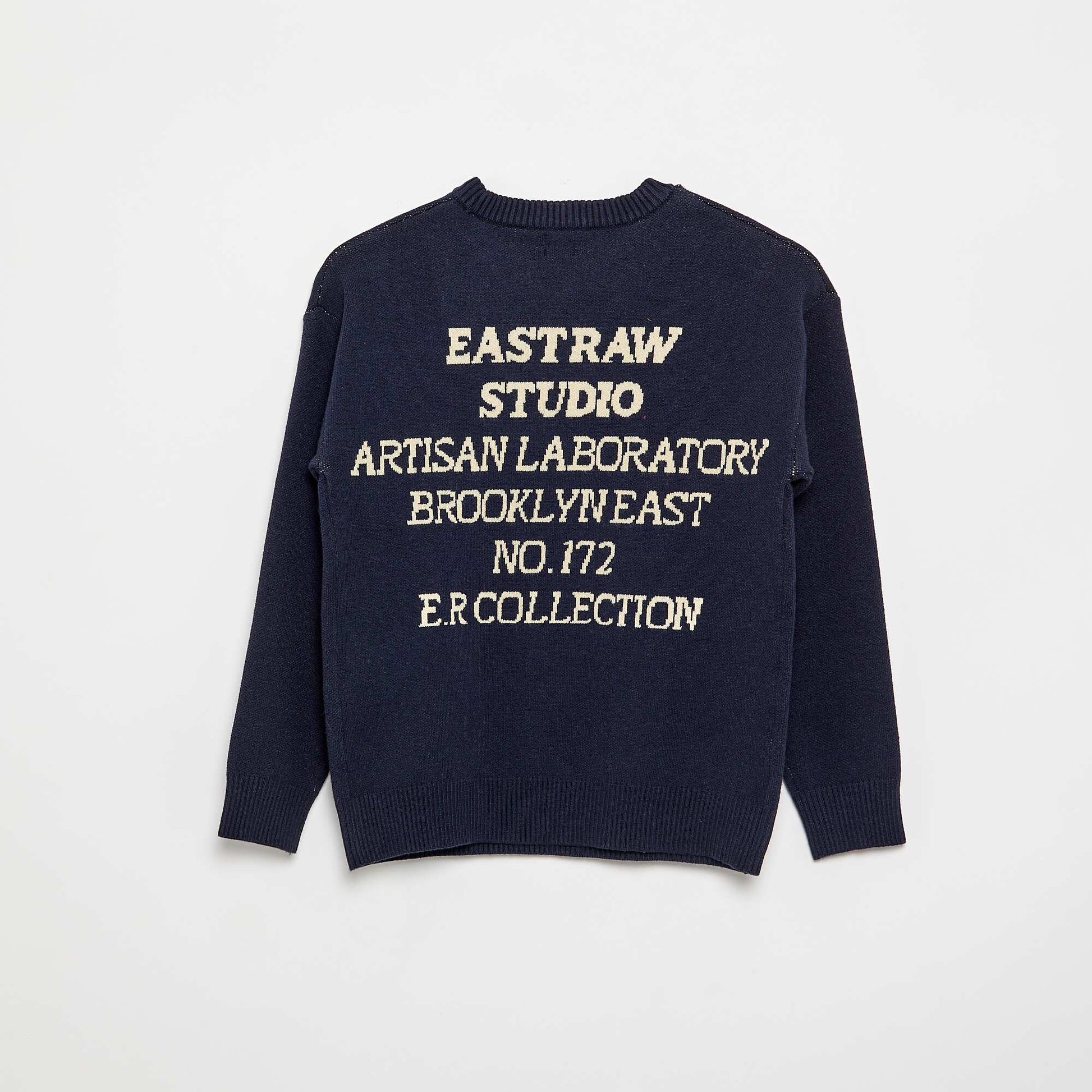 Printed Long-Sleeve Sweater BLUE