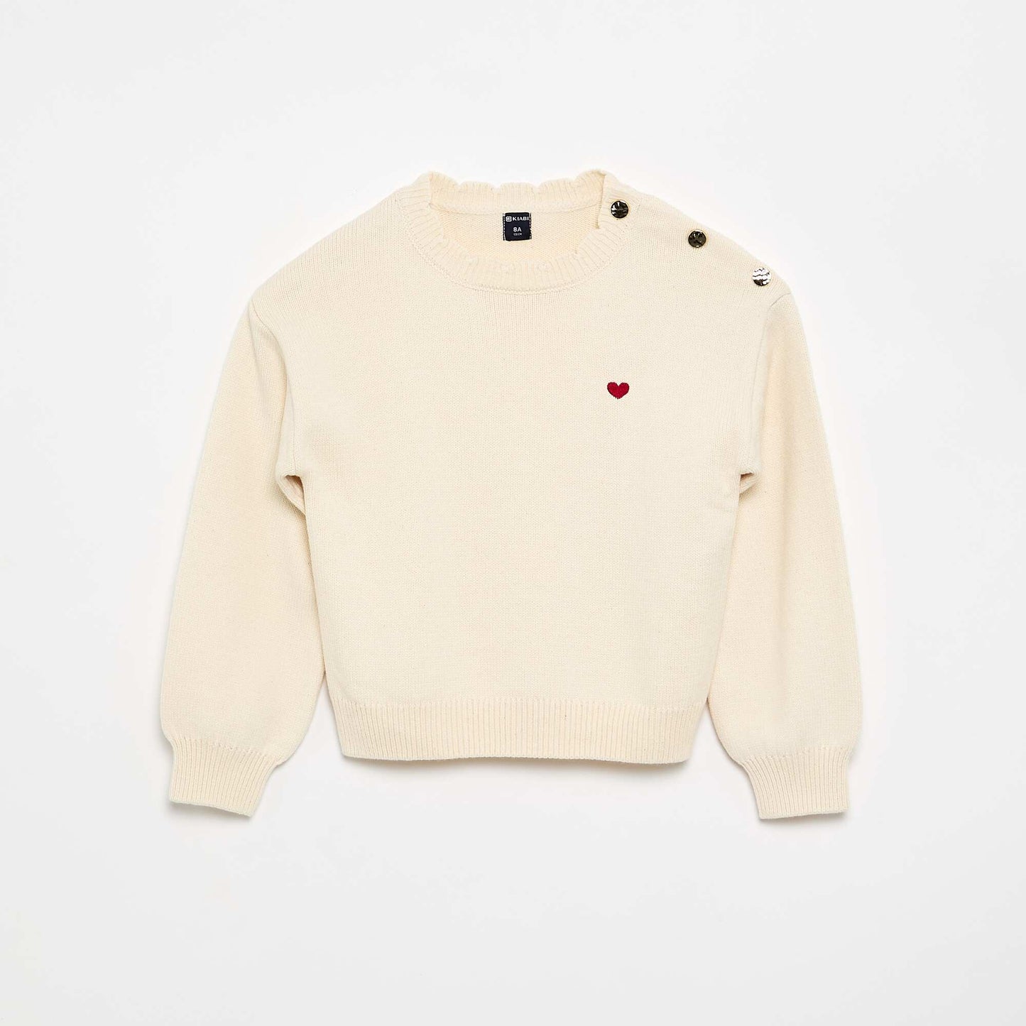 Sweater with shoulder button opening WHITE