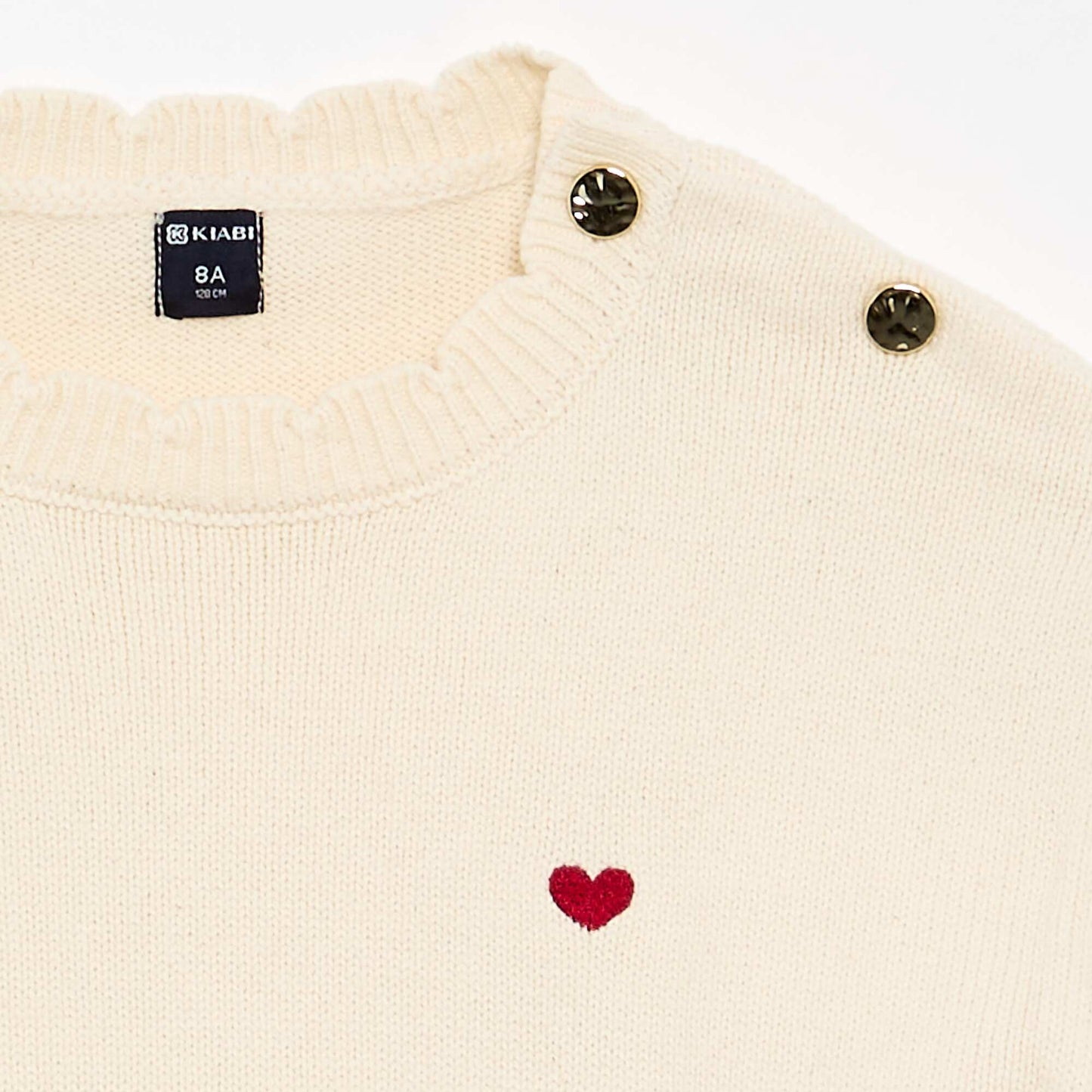 Sweater with shoulder button opening WHITE
