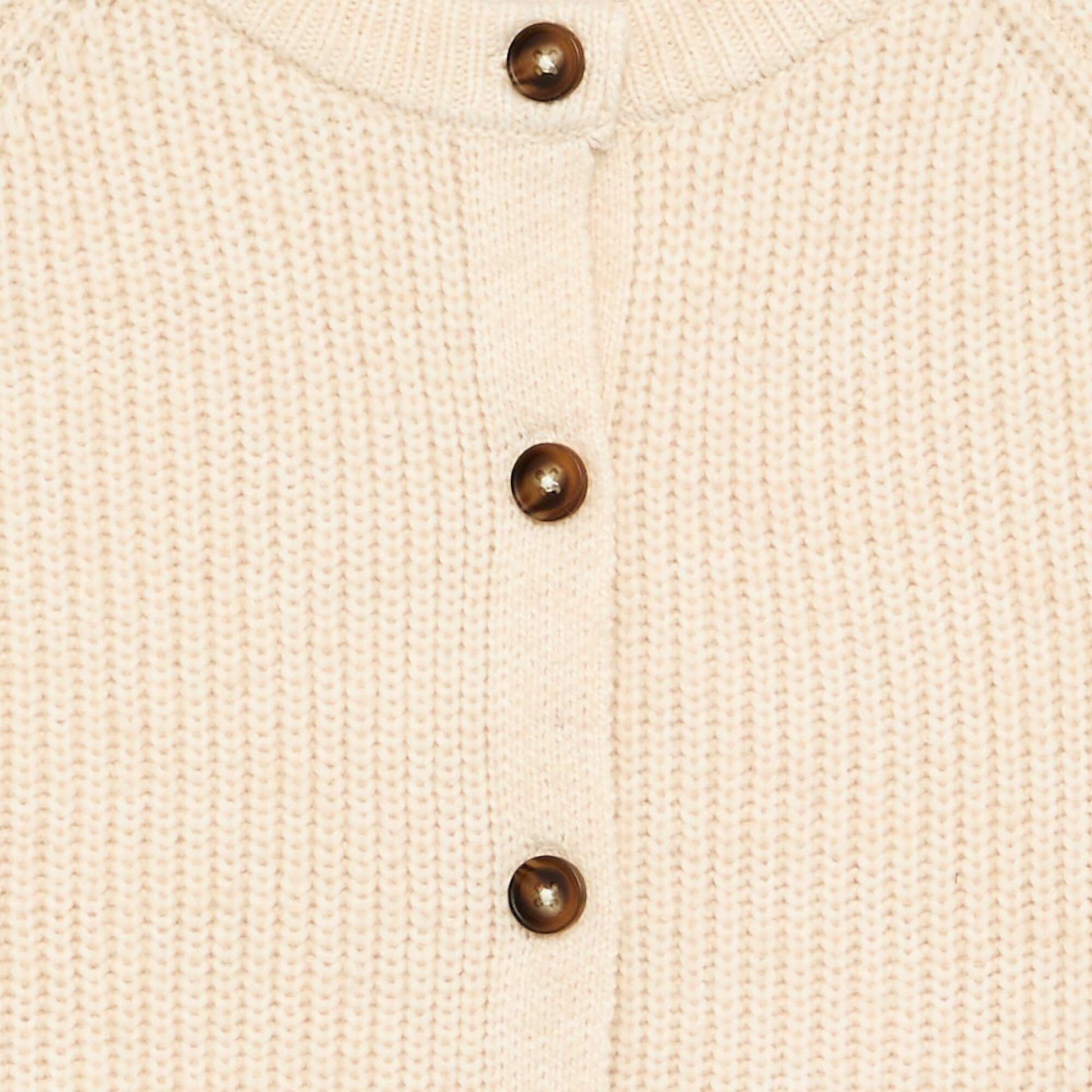 Plain Long-Sleeved Cardigan ECRU