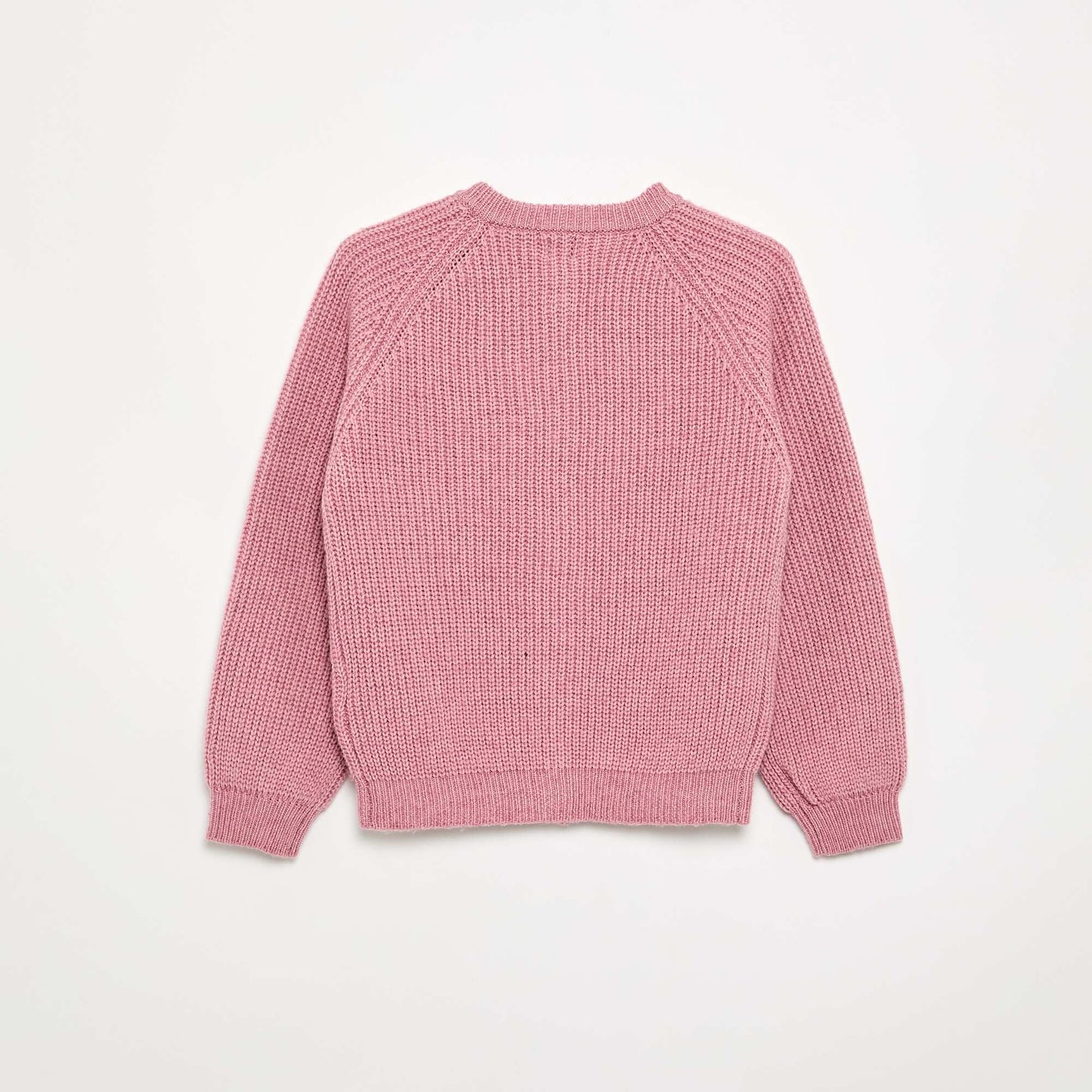 Plain Long-Sleeved Cardigan PINK