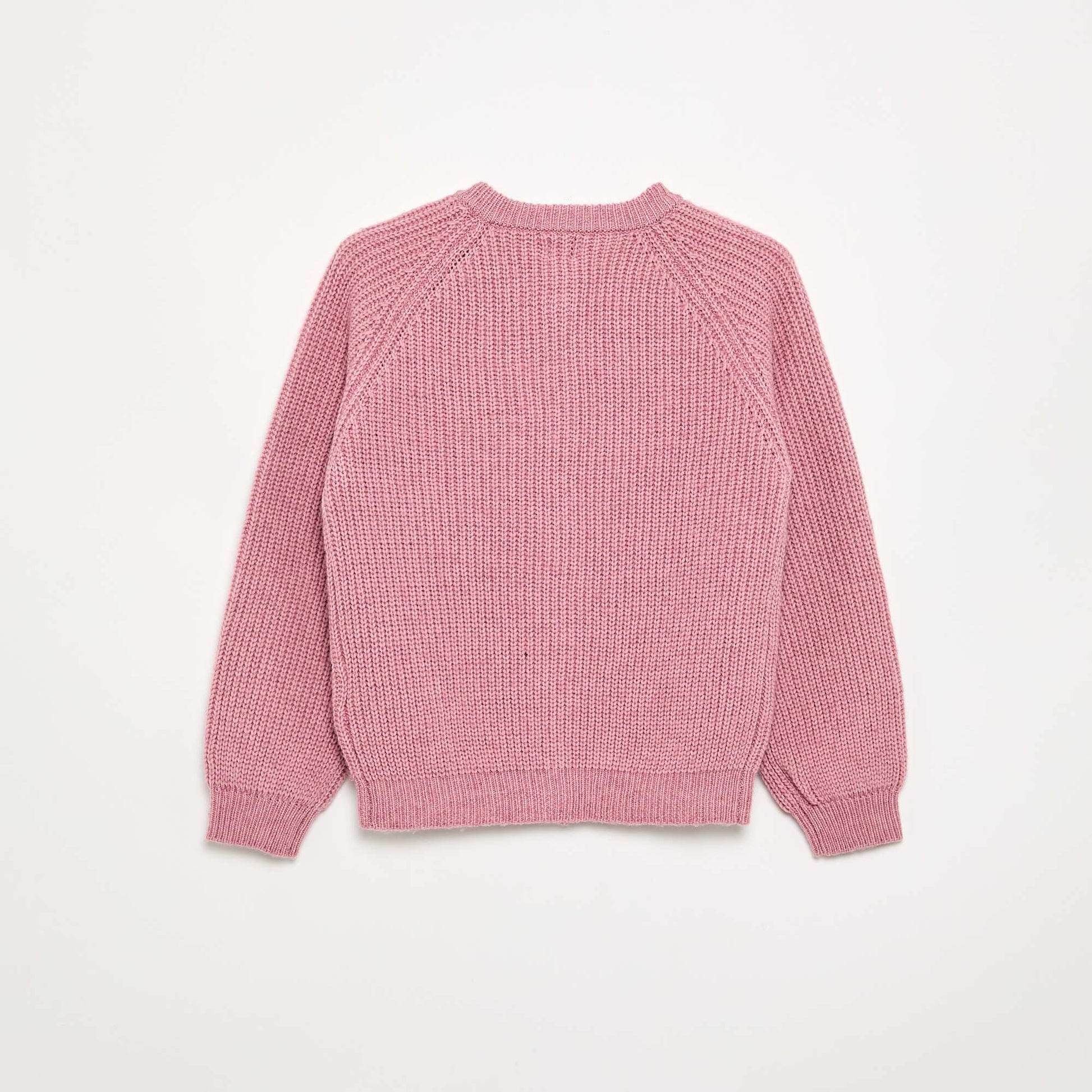 Plain Long-Sleeved Cardigan PINK