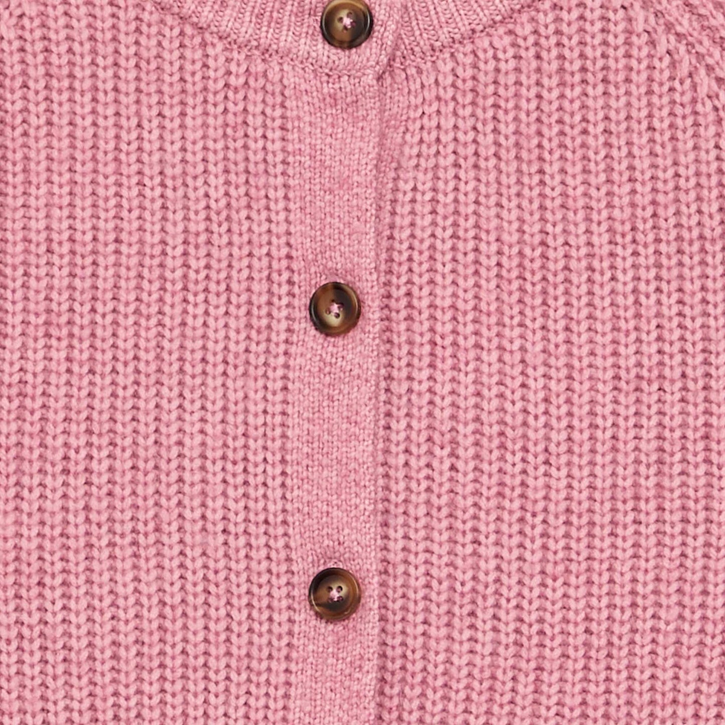 Plain Long-Sleeved Cardigan PINK