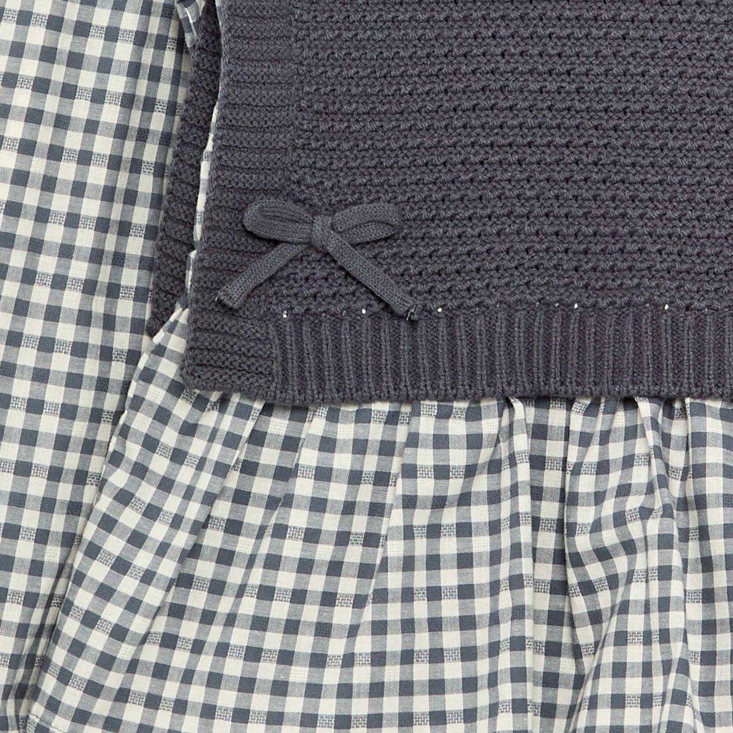 2-in-1 Sweater with Blouse Effect GREY