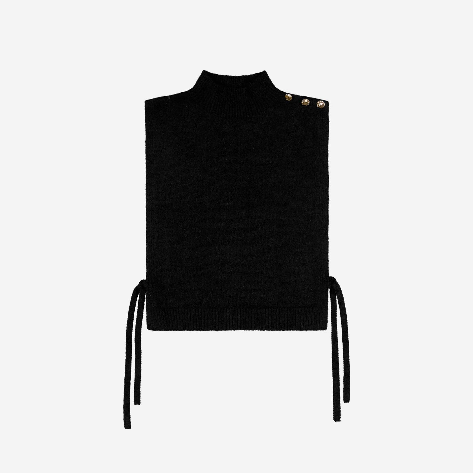 Knitted high-neck dickey BLACK