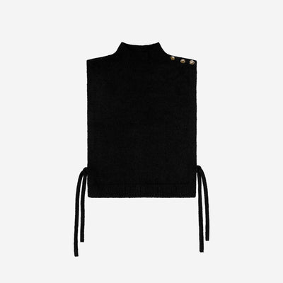 Knitted high-neck dickey BLACK