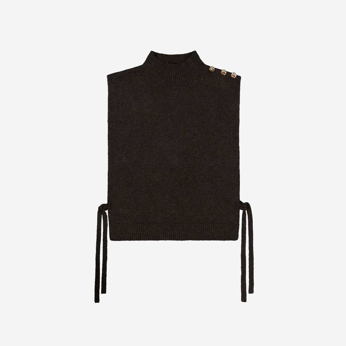Knitted high-neck dickey BROWN
