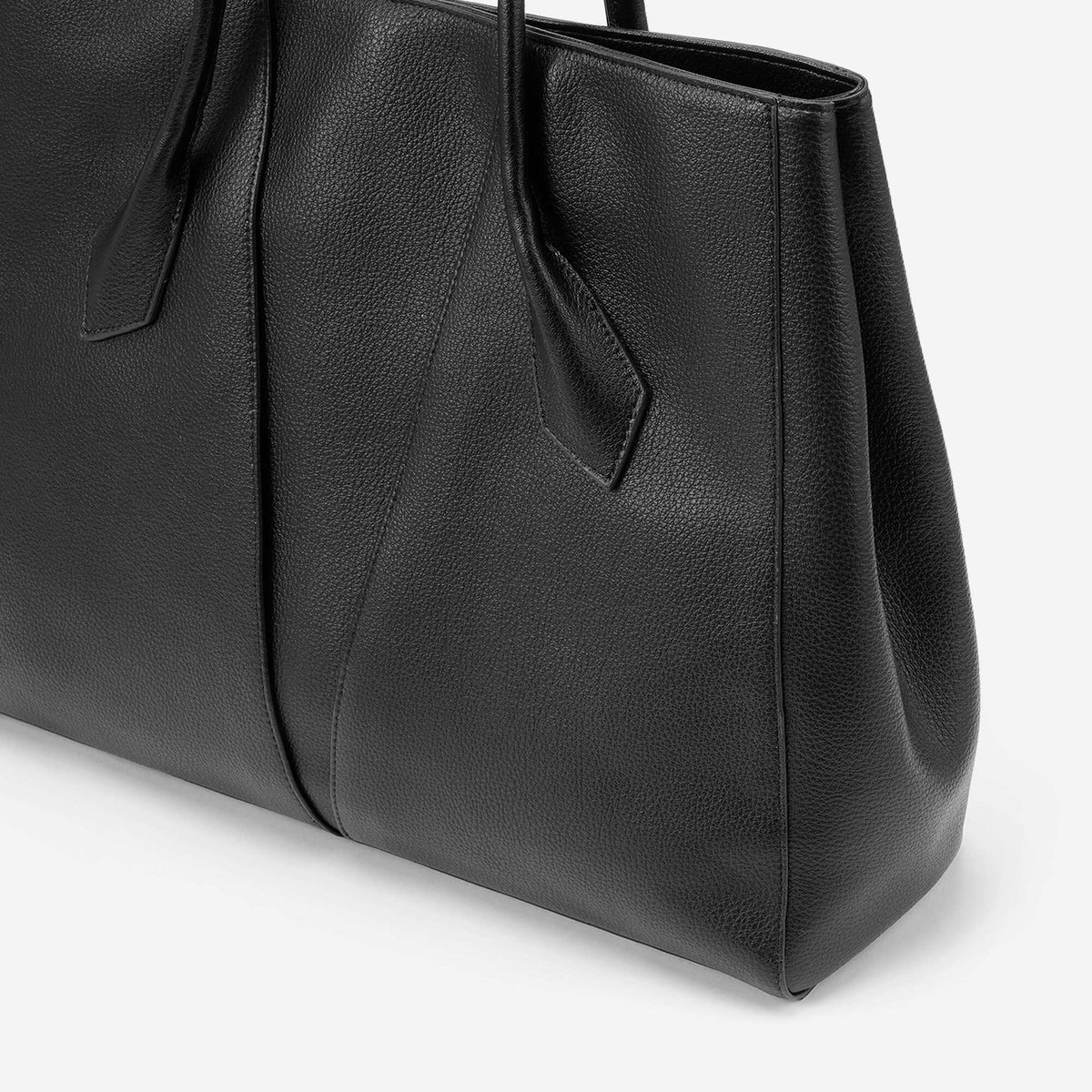 Faux Leather Tote Bag BLACK