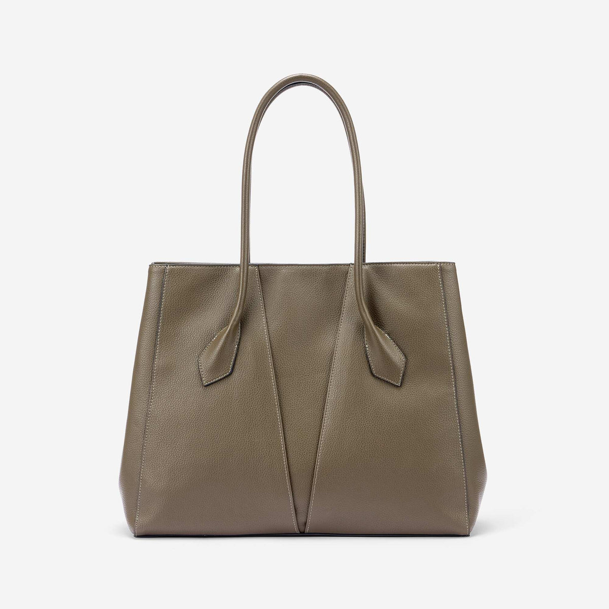 Faux Leather Tote Bag KHAKI