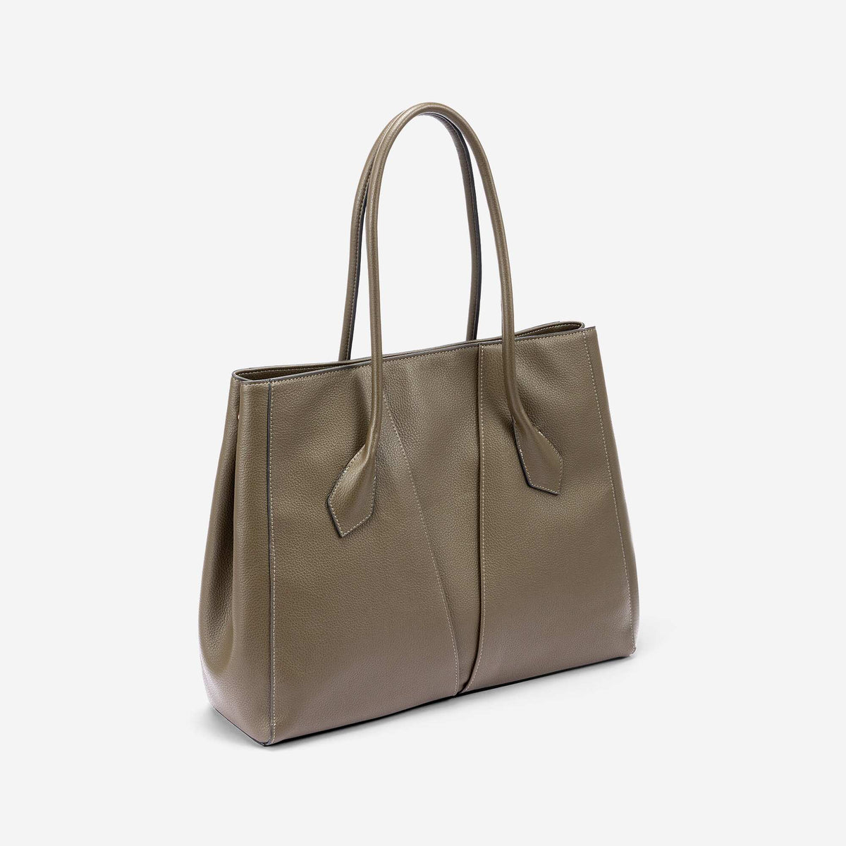 Faux Leather Tote Bag KHAKI