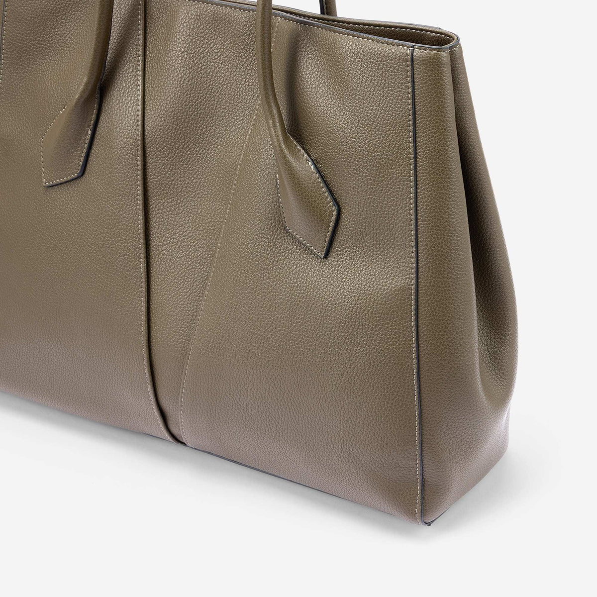 Faux Leather Tote Bag KHAKI