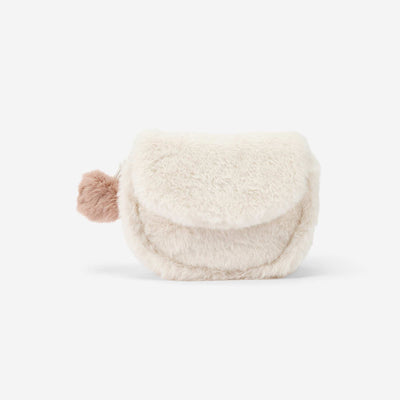 Fuzzy Knit Shoulder Bag WHITE