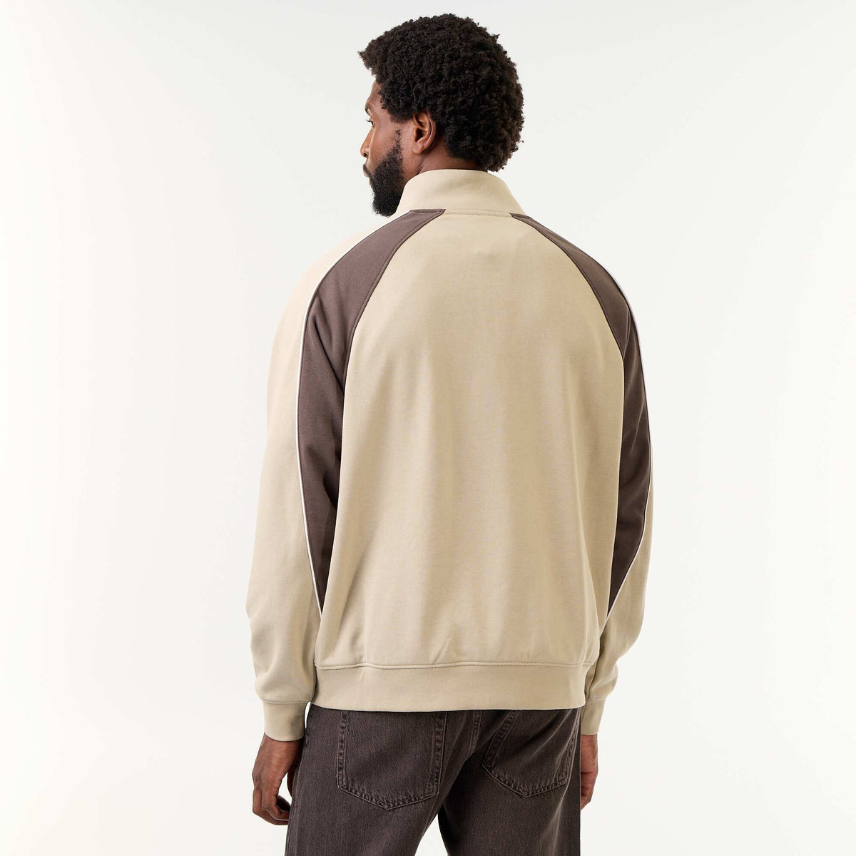 French Terry Funnel Neck Sweater BEIGE