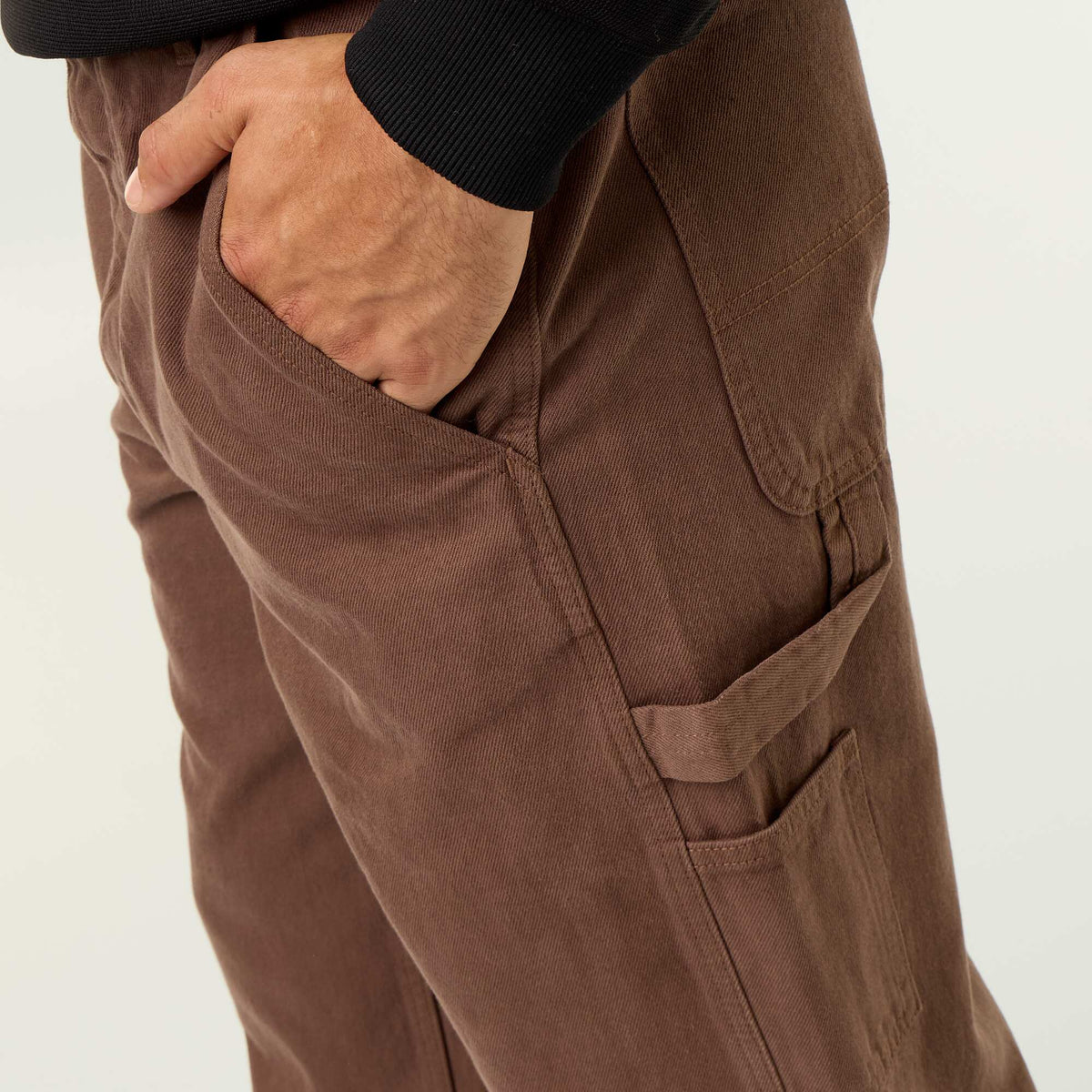 Carpenter style denim trousers BROWN