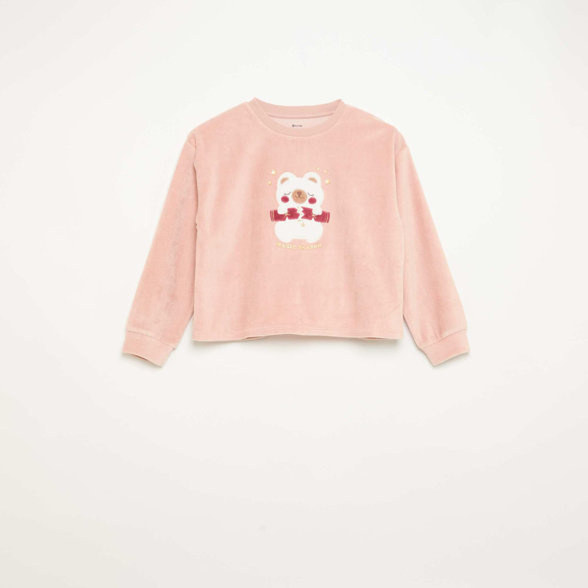 Velvet Pyjama Set - 2 Pieces + Sleep Mask PINK