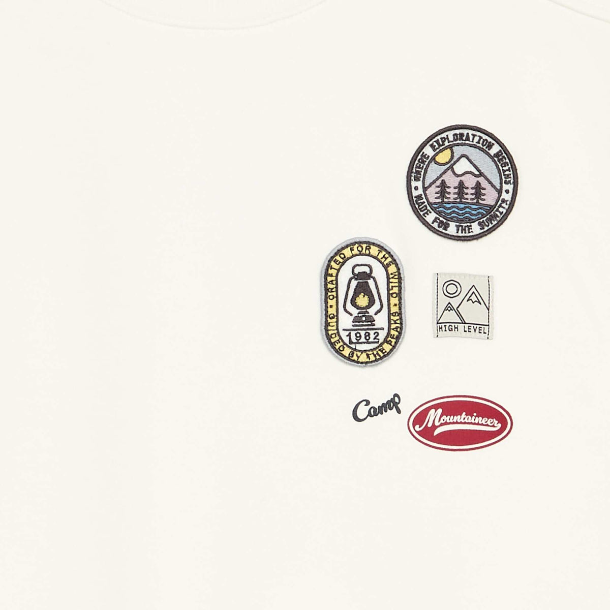Oversized sweatshirt with multiple patches WHITE