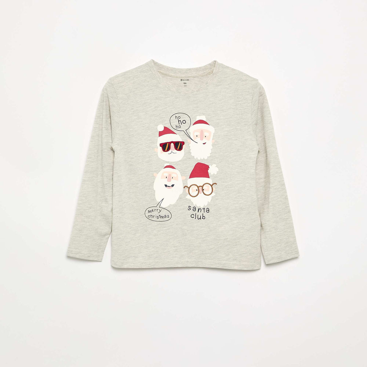 Long-sleeved \'Christmas\' T-shirt GREY