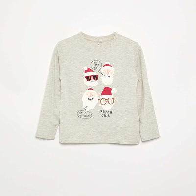 Long-sleeved \'Christmas\' T-shirt GREY