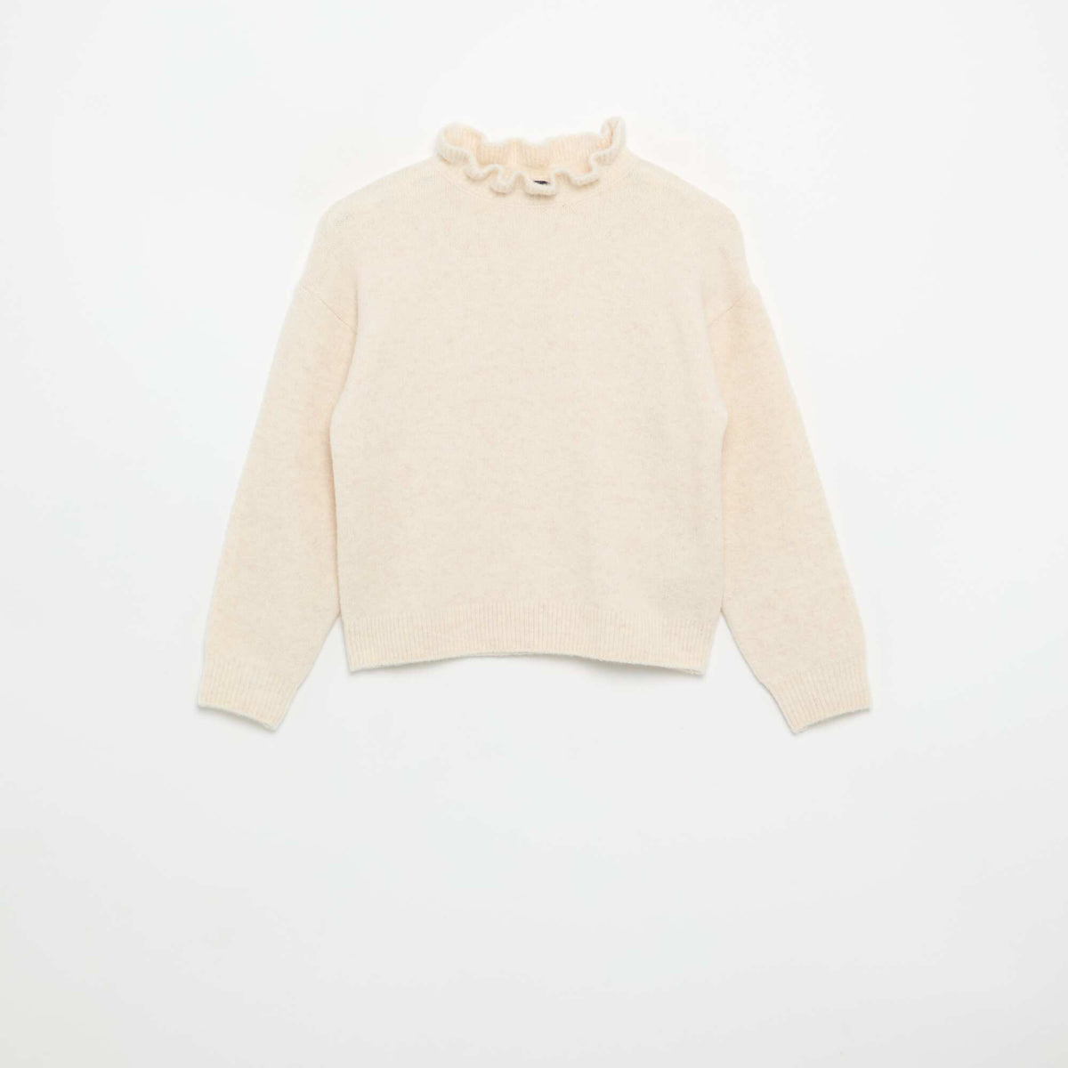 Wavy high-neck sweater ECRU