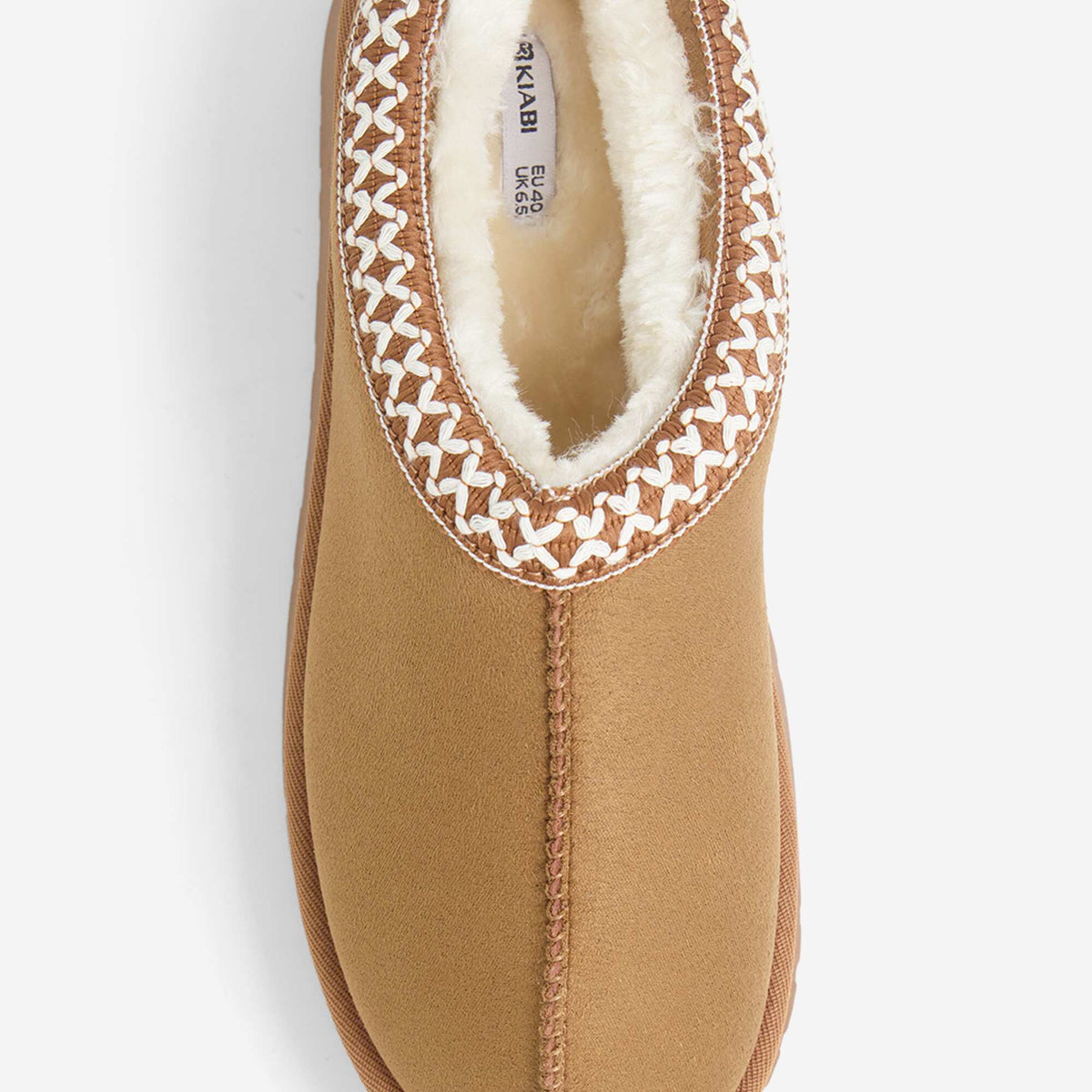 Faux Fur-Lined Mule Slippers BROWN