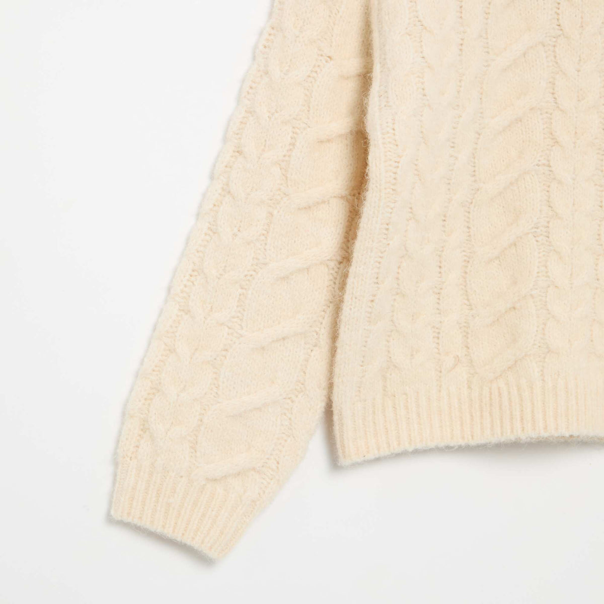 Plain Textured Knit Cardigan BEIGE