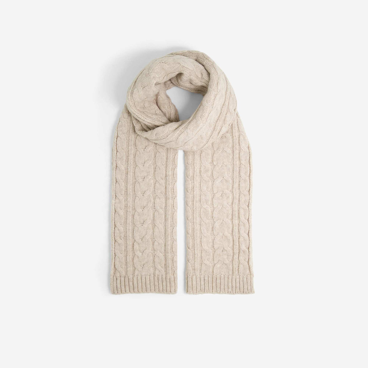 2-Piece Beanie Hat and Scarf Set BEIGE