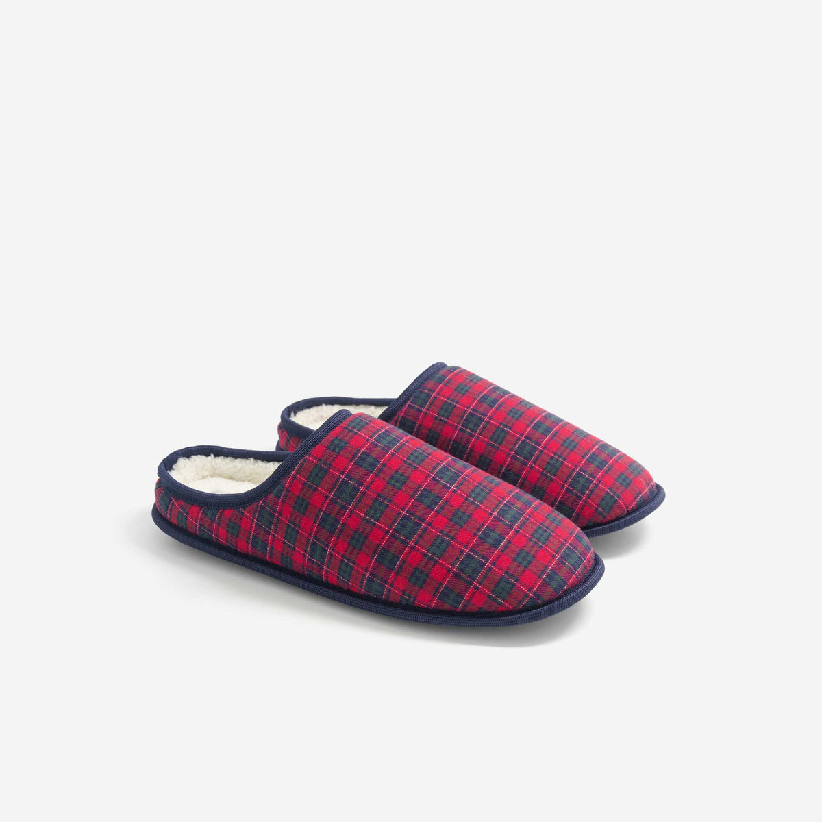 Faux Fur-Lined Mule Slippers RED