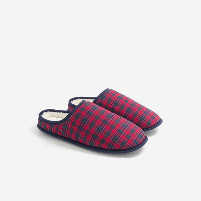 Faux Fur-Lined Mule Slippers RED