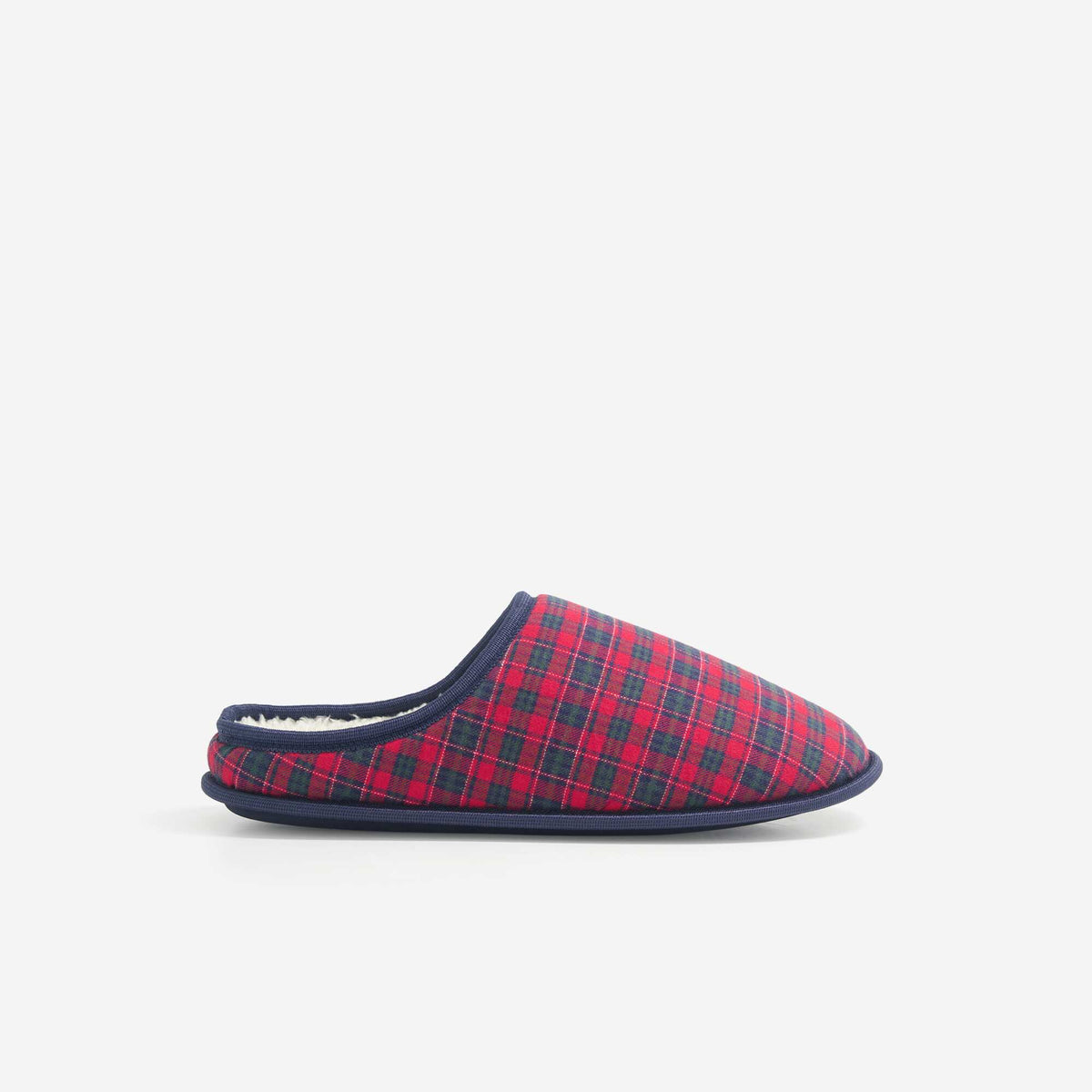 Faux Fur-Lined Mule Slippers RED