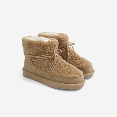 Faux Fur Lined Boots BROWN