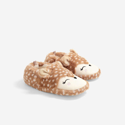 Sheepskin-Effect Slippers BROWN