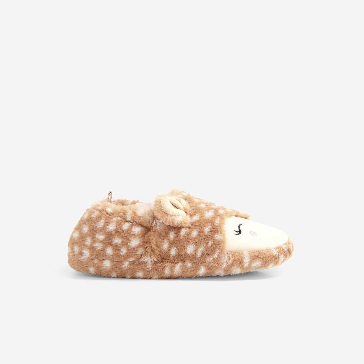 Sheepskin-Effect Slippers BROWN
