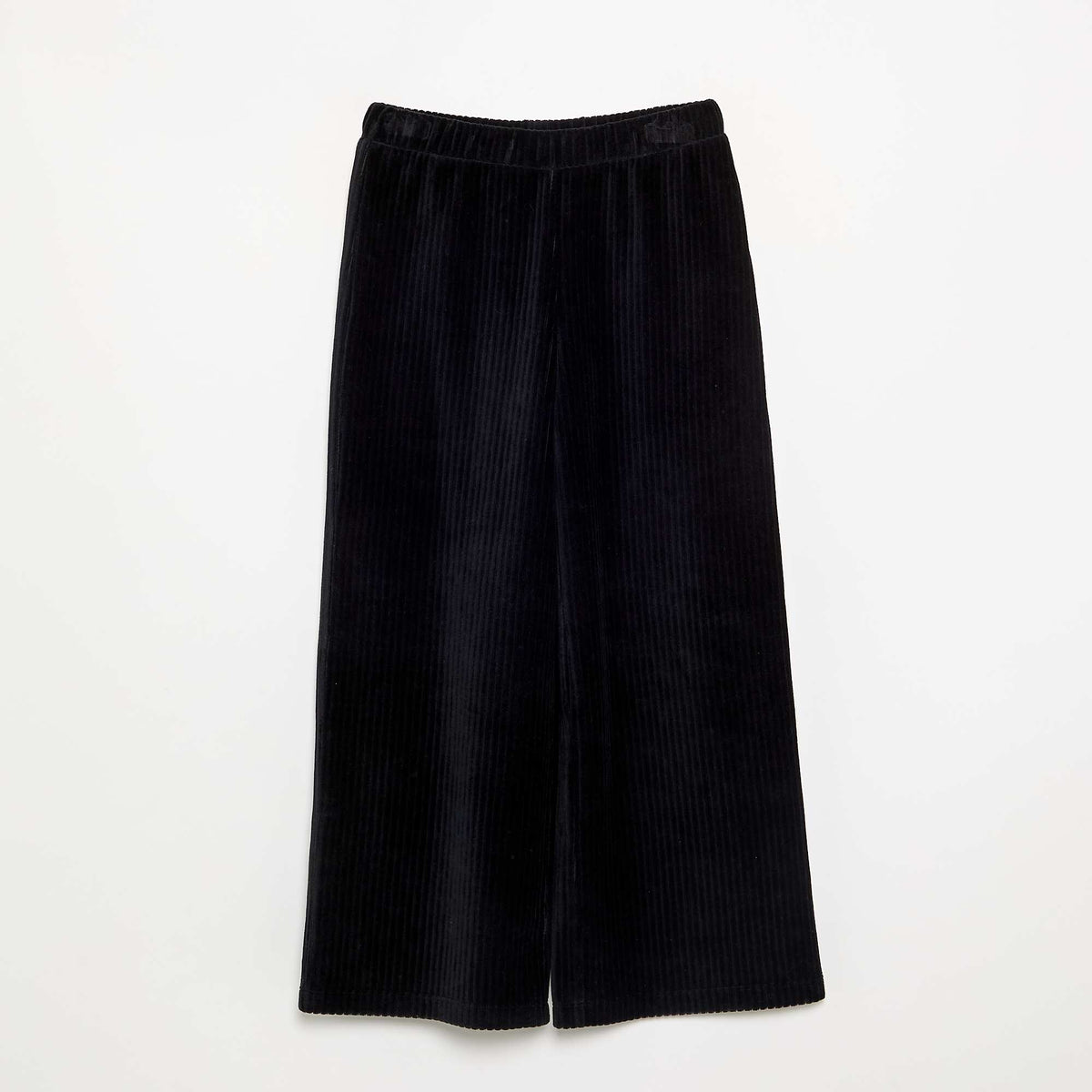 Wide-leg corduroy trousers BLACK