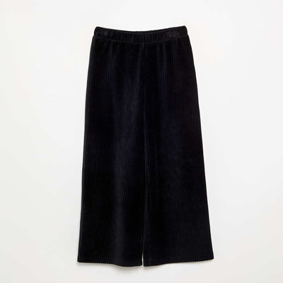 Wide-leg corduroy trousers BLACK