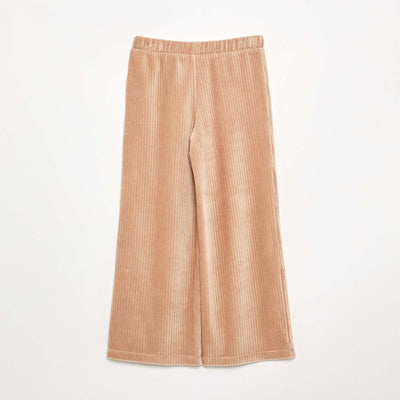 Wide-leg corduroy trousers BEIGE