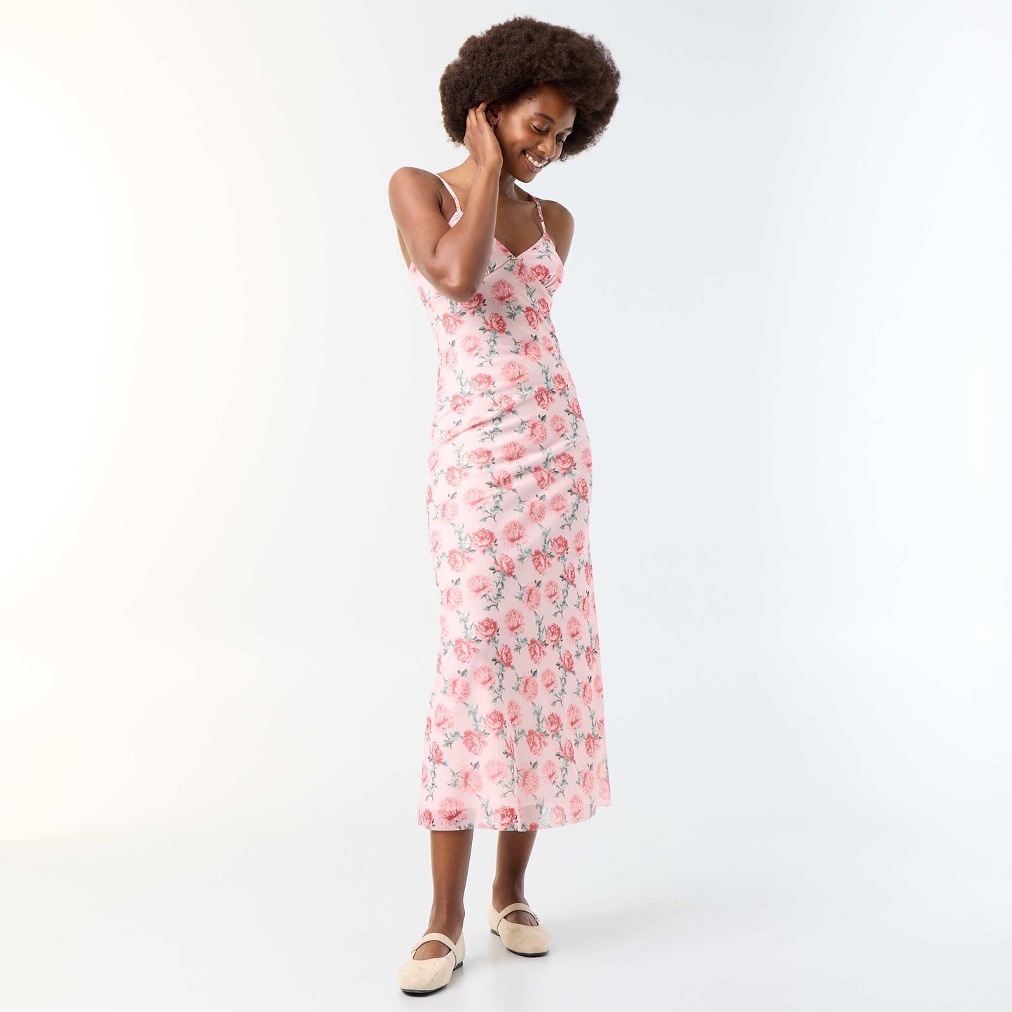 Floral Print Maxi Dress PINK